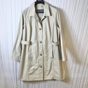 Eddie Bauer unlined light khaki trench coat